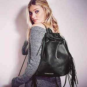 Victoria Secrets Fringed Drawstring Backpack